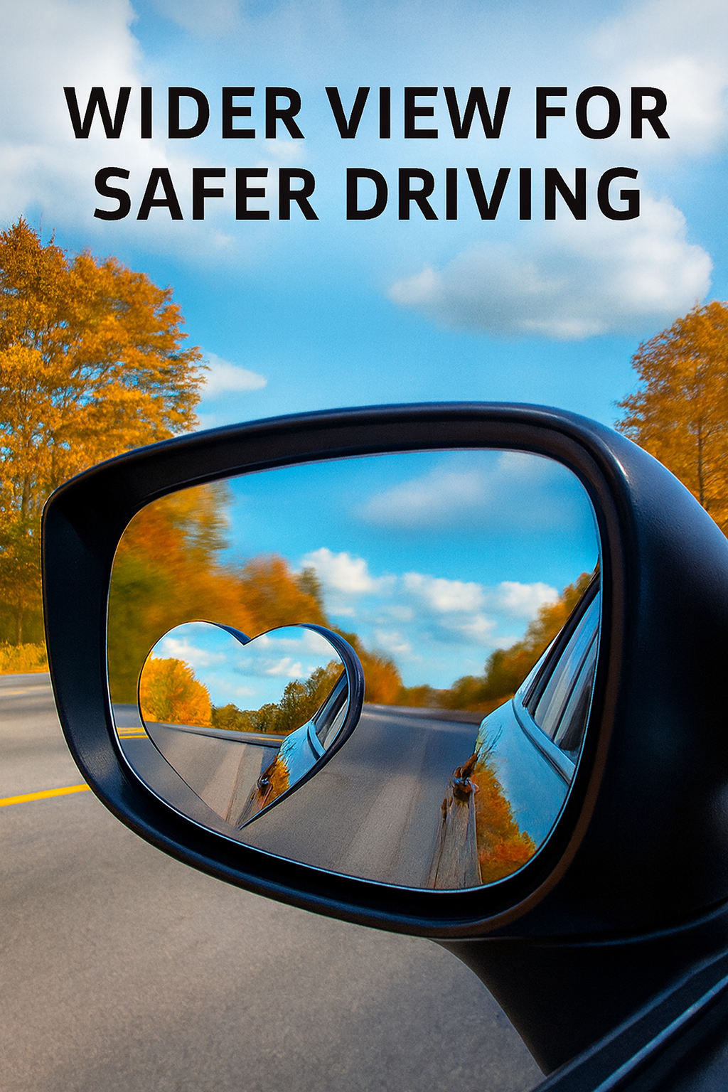 Heart shaped blind spot mirrors